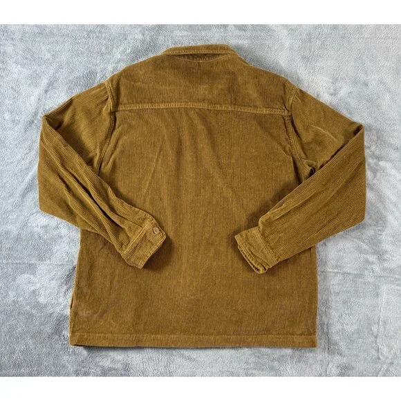 Valor Collective Corduroy Shacket Brown Mens Large Long Sleeve 100% Cotton - Picture 2 of 8